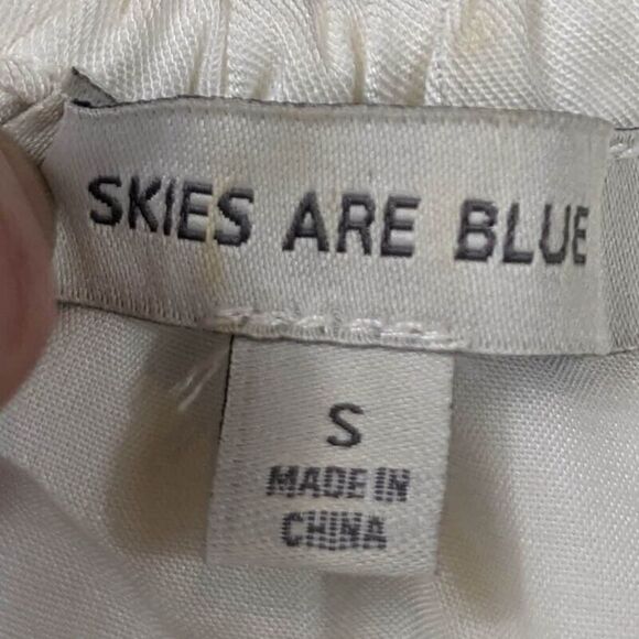 Skies Are Blue Dress Womens Small Floral Boho Embroidered Fringe Halter Summer - Picture 12 of 14